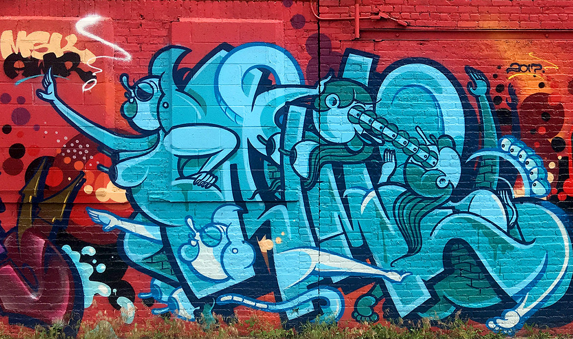 graffiti of lettering and characters