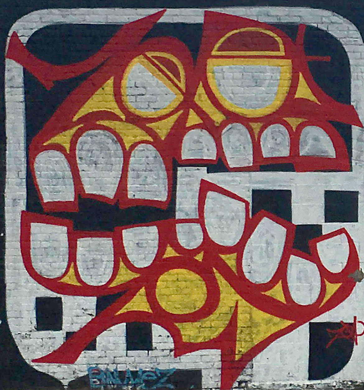 Painting of the letter G from a Gowanus mural project