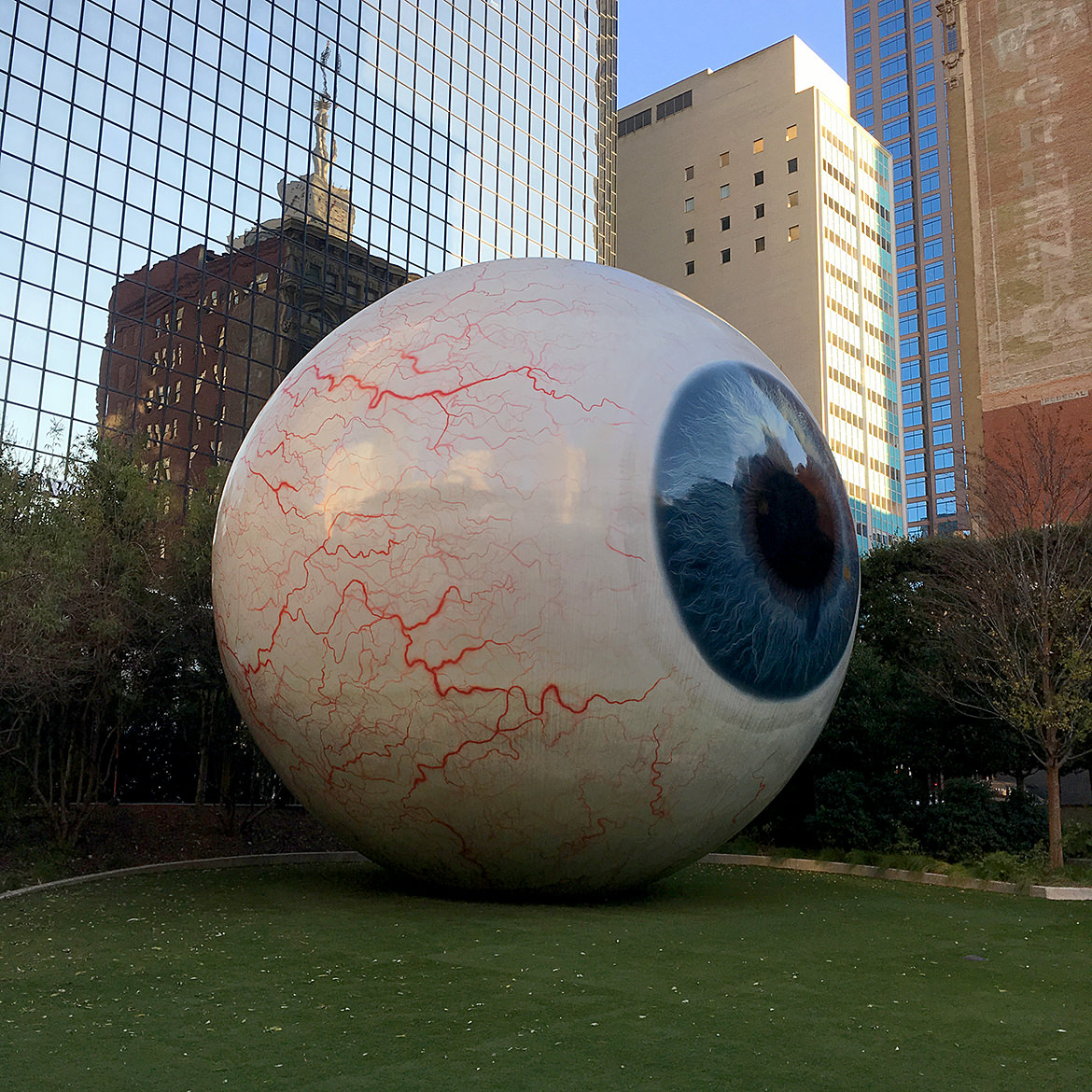 a giant fiberglass sculpture of a human eye